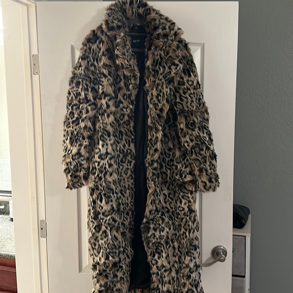 Nasty gal, full length, faux fur coat